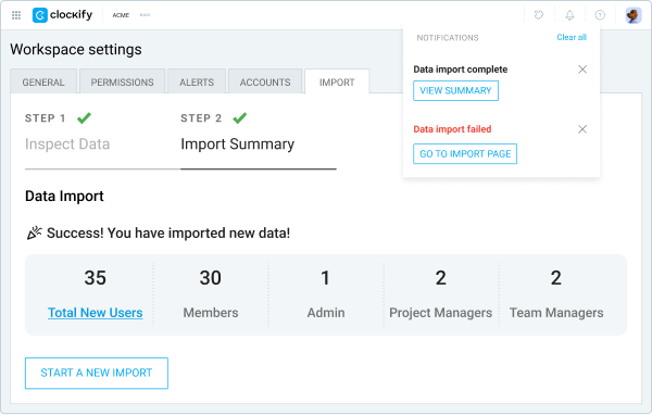 Extra features import users