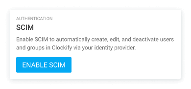 SCIM provisioning in Clockfy
