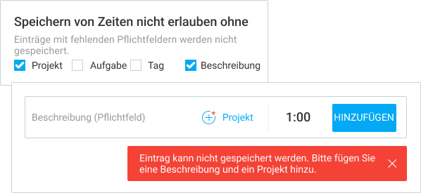 Extra features Required fields