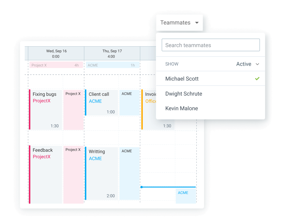 Activity clockify features