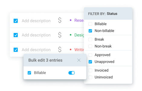 Filtering time entries in Reports