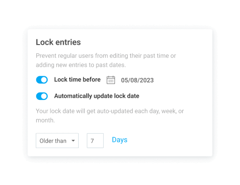 Locked timesheets