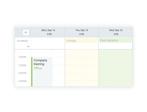 Função de calendário no Clockify