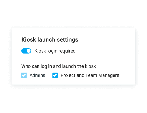 Kiosk feature - launch settings