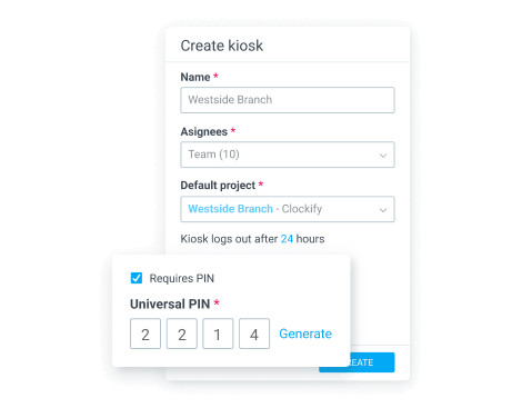 Kiosk feature - universal PIN