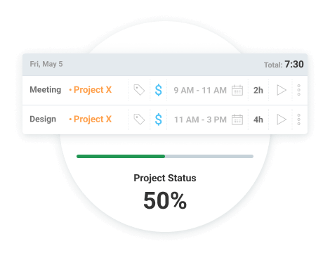 Project status tracking bar