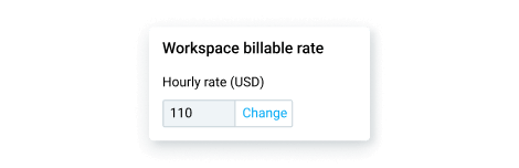 Workspace billable rate
