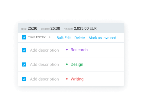 Bulk edit for multiple entries (e.g. entries with no description)