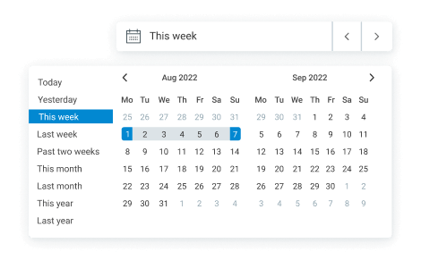 Choosing a date range in reports