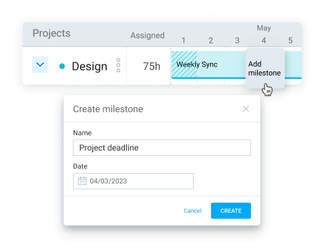 Scheduling feature - create milestones