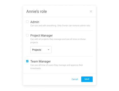 Team manager role for managing employee time off