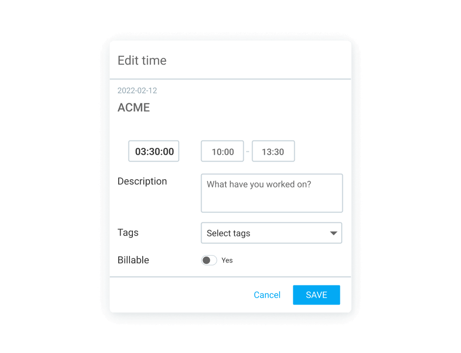 Timesheet - Clockify Features