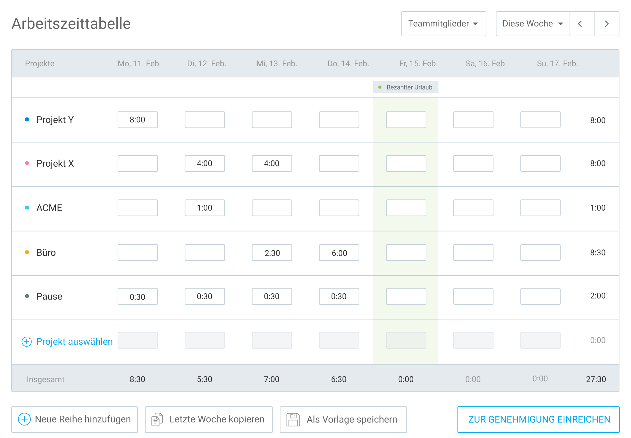timesheet software screenshot