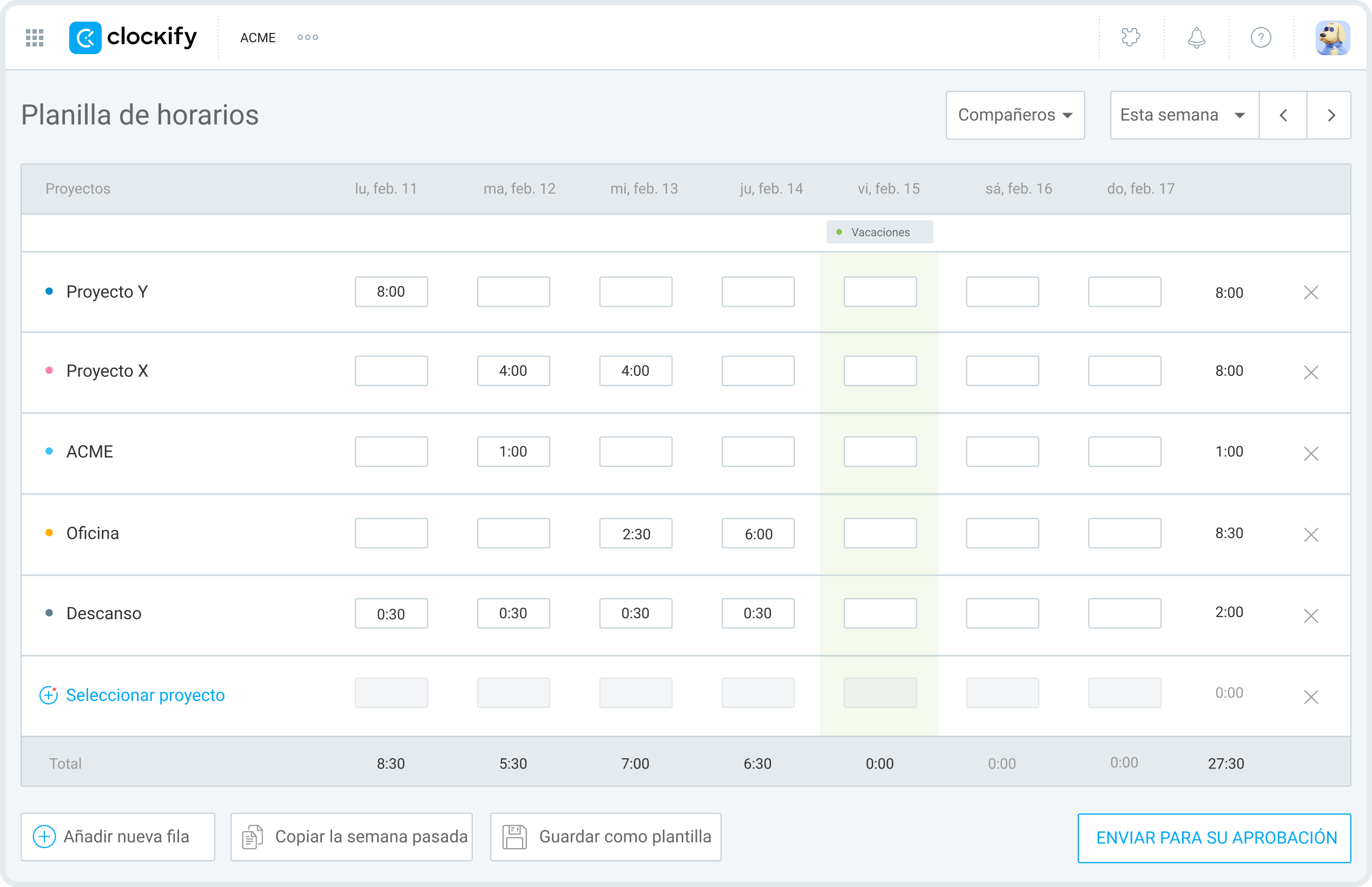 Crea diferentes proyectos para cada tipo de tarea