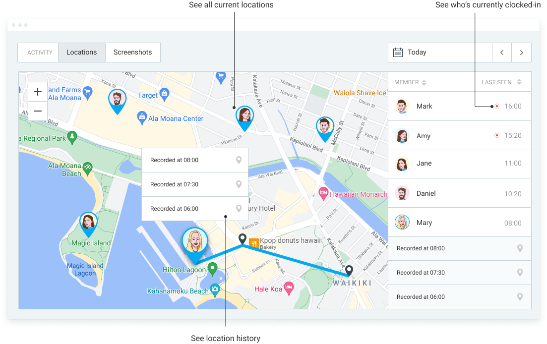 Connecteam alternative GPS tracking screenshot