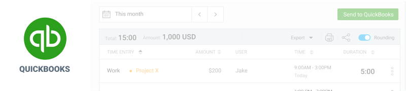 QuickBooks time tracking integration