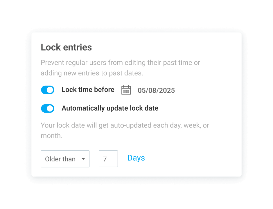 Lock timesheets