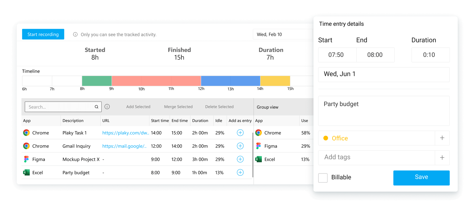 Auto tracker - Clockify Features