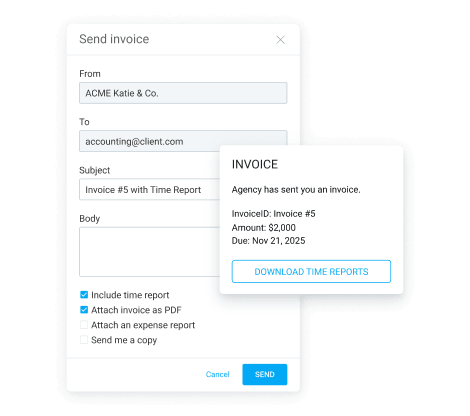 Attach time reports