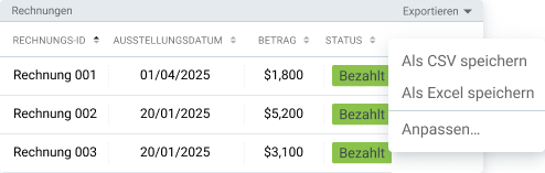 Invoice export