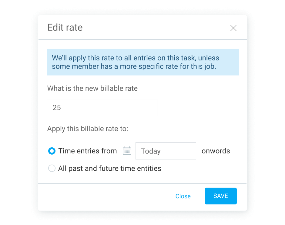 Rates - Clockify Features