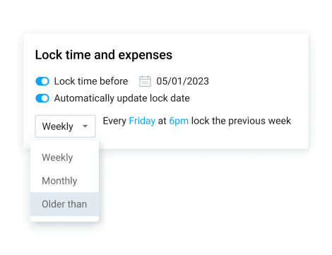 Lock timesheets