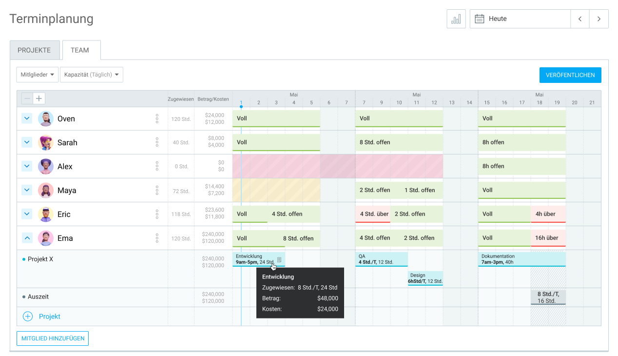 Team scheduling