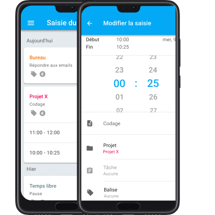 Appli mobile de suivi du temps Clockify pour Android et iOS