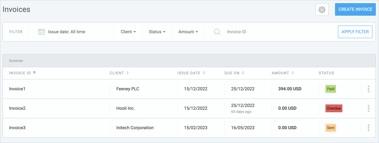 Track invoice payment status