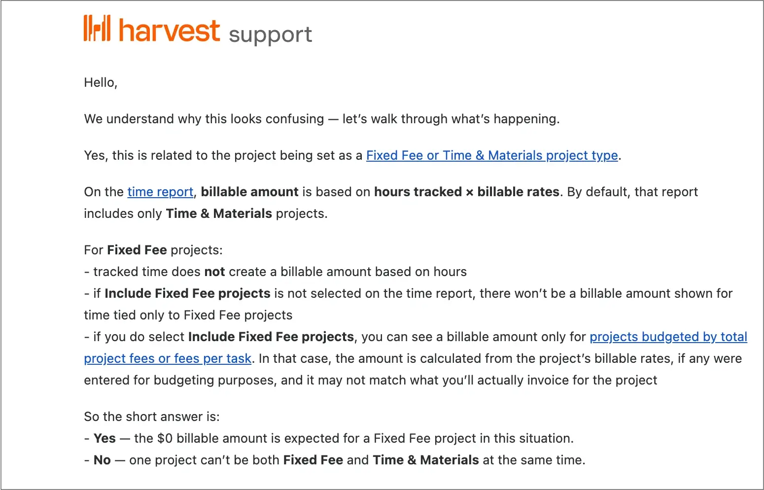 AI support reply in Harvest