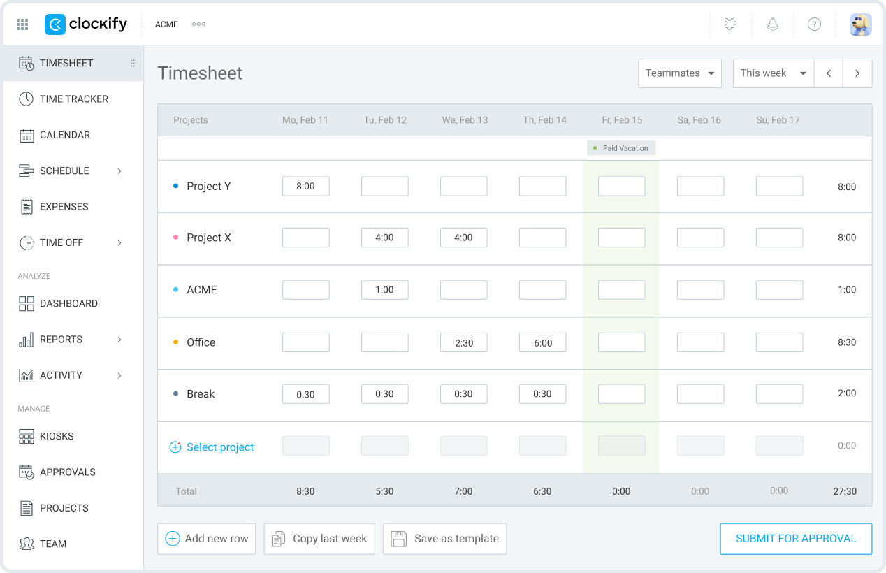 Timesheet