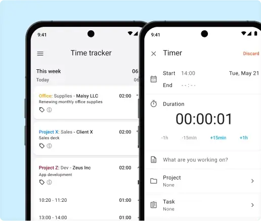 Mobile time tracking app and time tracker for Android and iPhone iPad