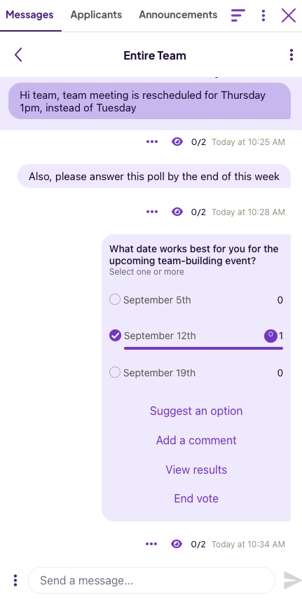 Group chat in Homebase
