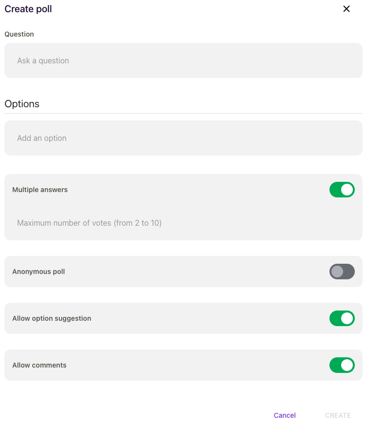 Creating a poll in Homebase