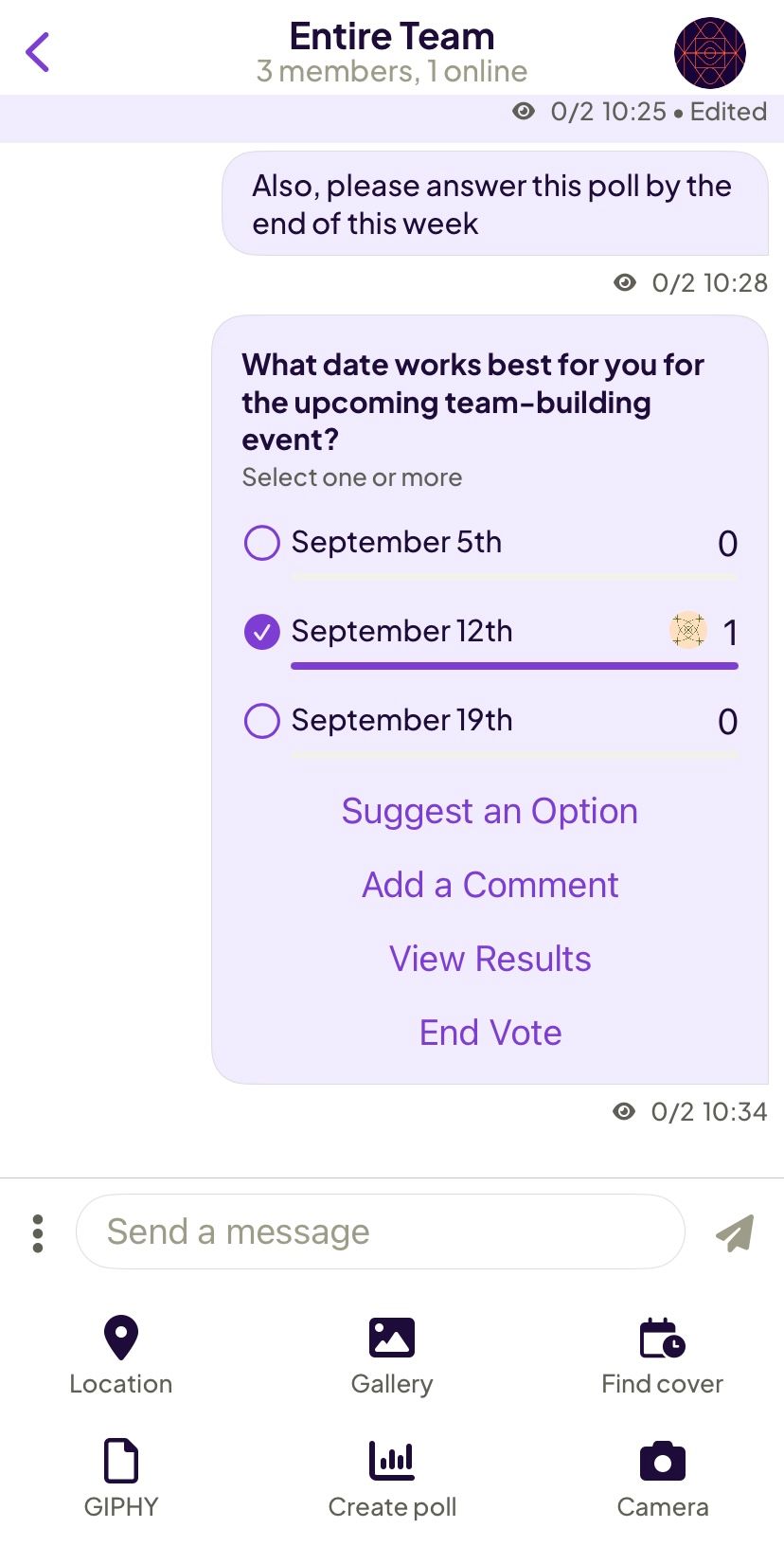 Homebase mobile app team chat