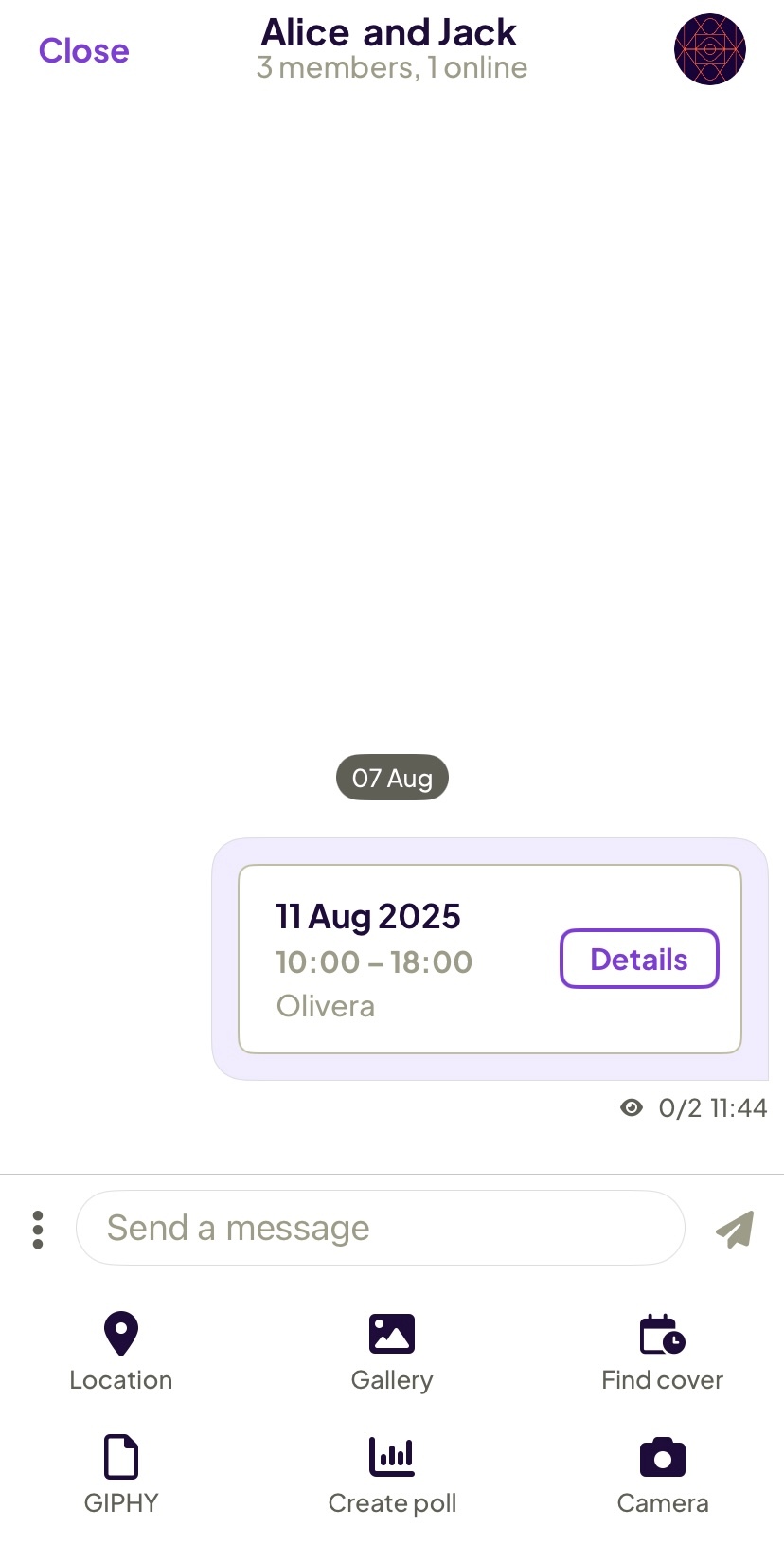 Asking for cover in the Homebase mobile app
