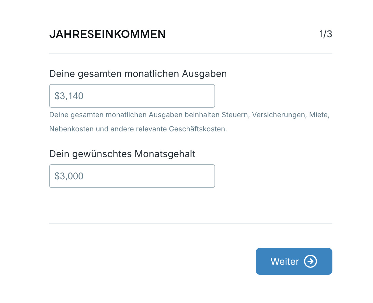 Calculating your target annual income