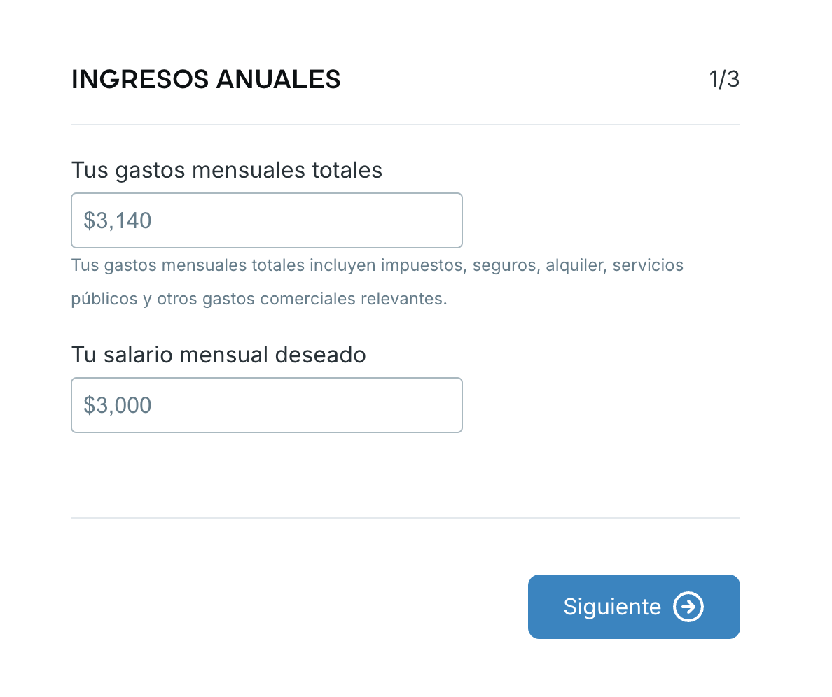 Calcular tu ingreso anual objetivo