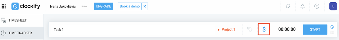 Tracking billable time in Clockify