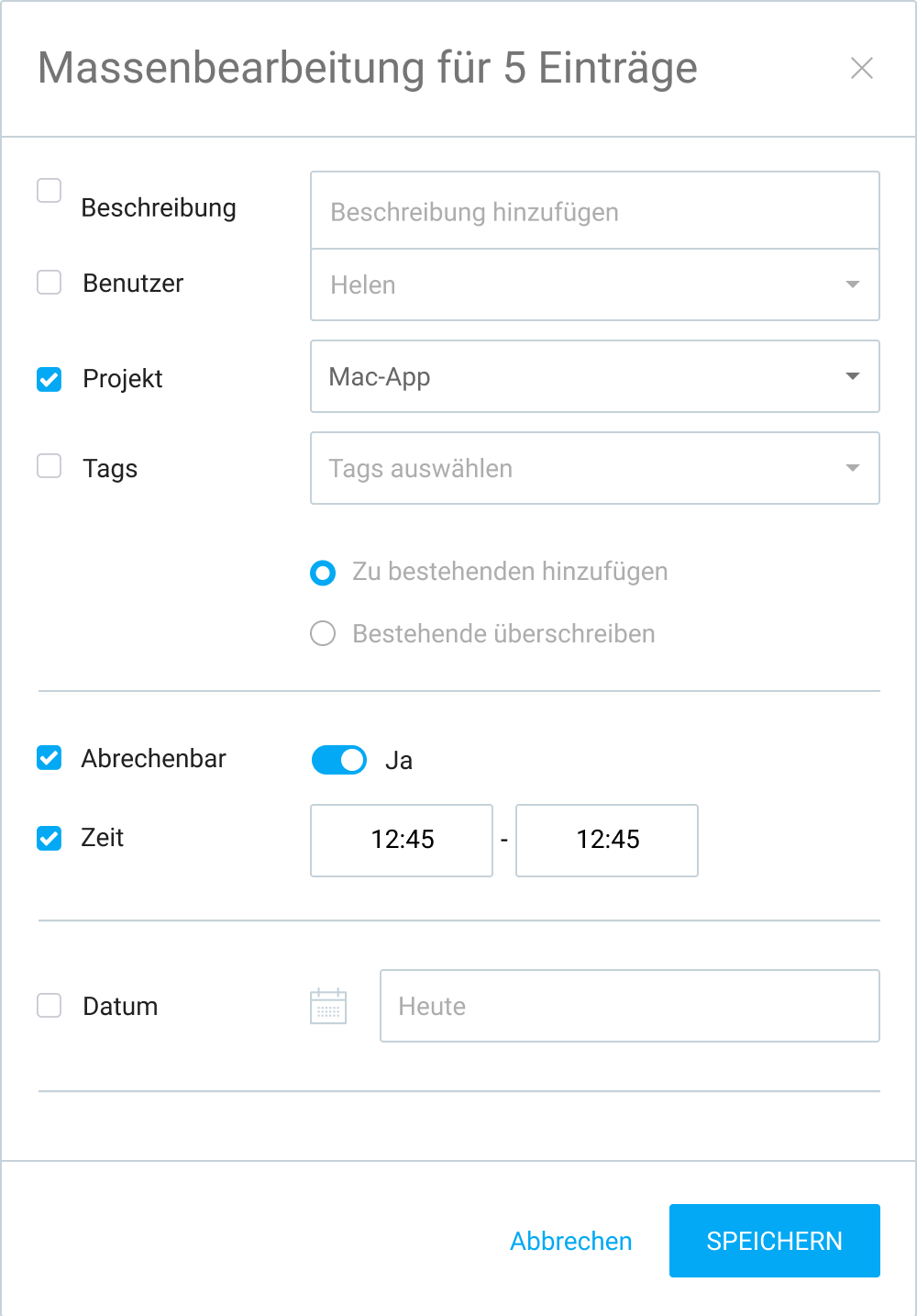 Edit multiple time entries at once for spotless reports