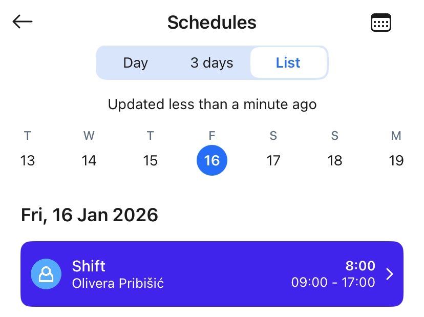 Hubstaff mobile app schedule