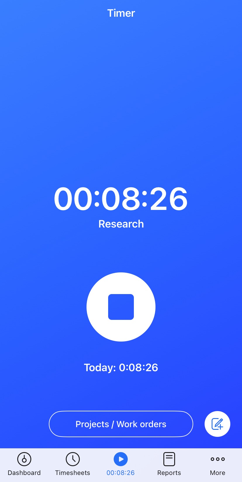 Hubstaff mobile app timer