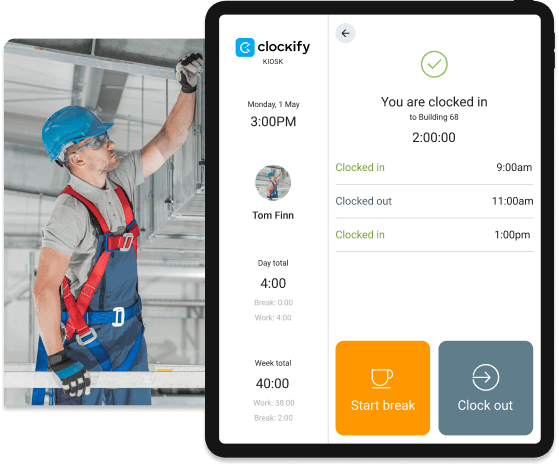 Pointeuse pour les entreprises de CVC - Clockify