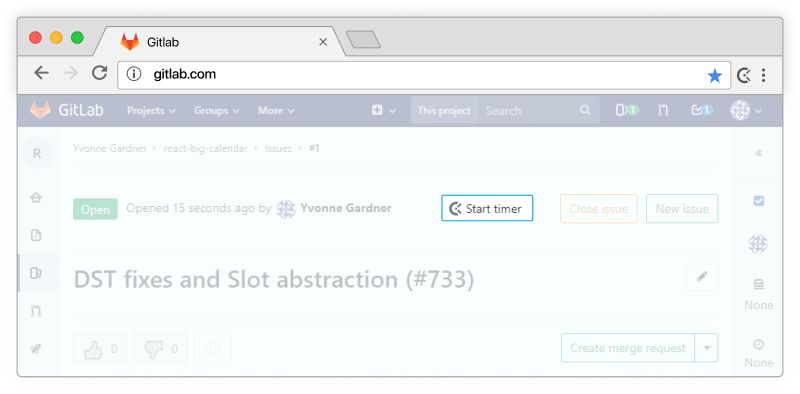 Control del tiempo para GitLab - temporizador aparece en las propuestas y solicitudes de fusión de GitLab