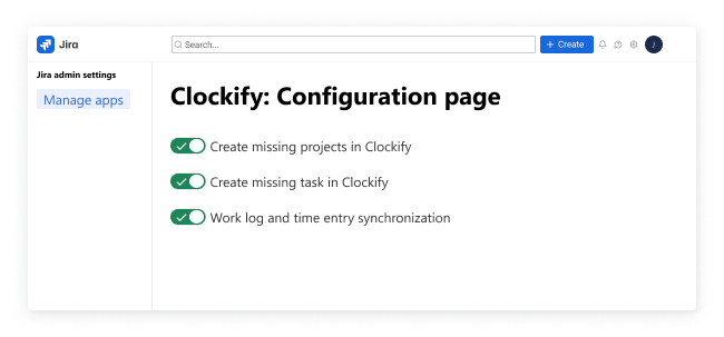 Clockify plugin options in Jira