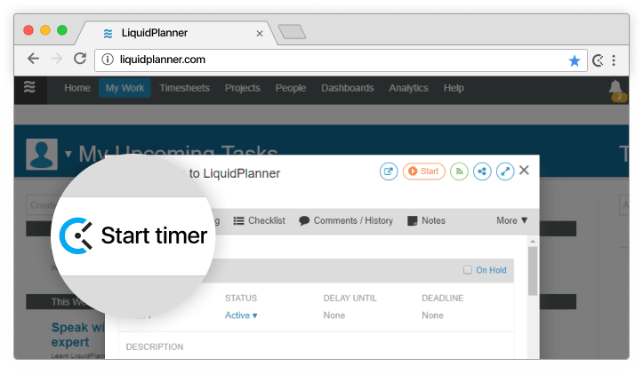LiquidPlanner time tracking integration screenshot