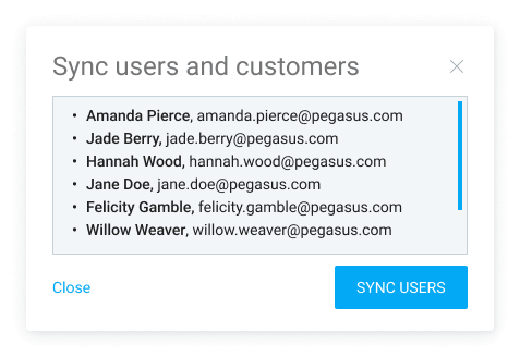 Sync users and customers