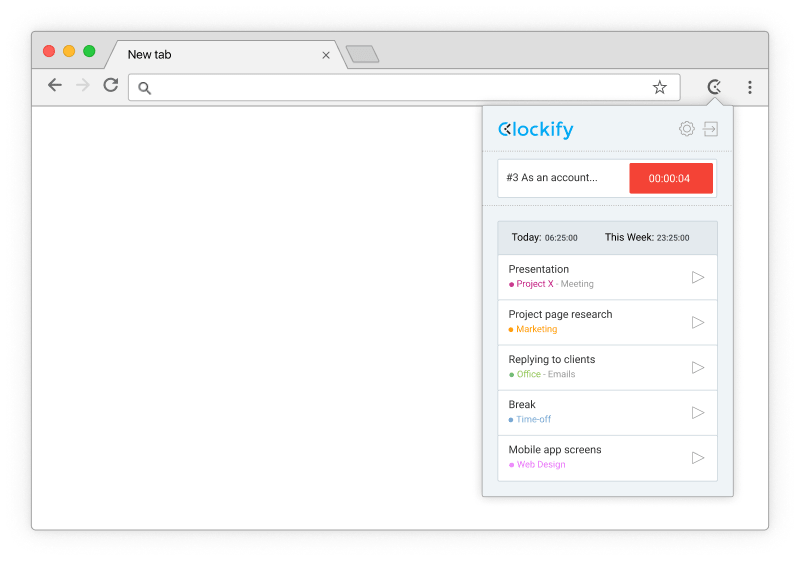 Sprintly time tracking - timer starts ticking in Chrome