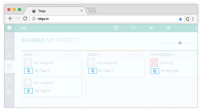 Taiga time tracking - timer appears in Taiga tasks