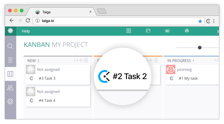 Taiga time tracking integration screenshot